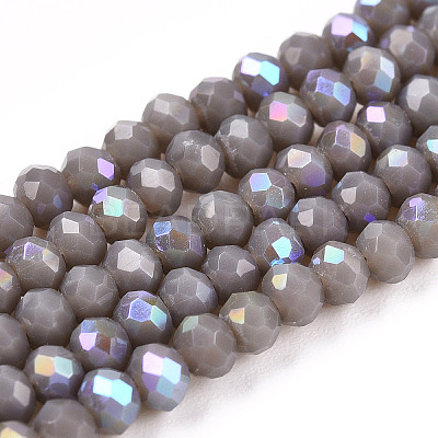 Electroplate Opaque Solid Color Glass Beads Strands EGLA-A034-P2mm-L23-1