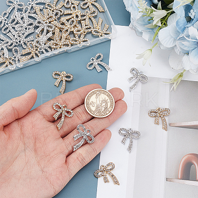 40Pcs 2 Coloes Alloy Rhinestone Pendants FIND-UN0007-55-1