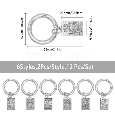 Tarot Theme Alloy Shoe Charms PALLOY-AB00062-1