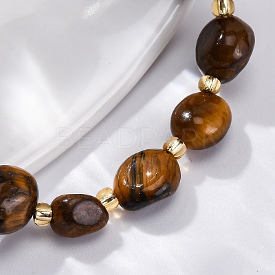 Natural Tiger Eye Beaded Bracelets for Women G-P563-07P-19-1
