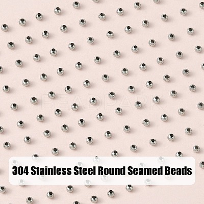 304 Stainless Steel Round Seamed Beads STAS-YW0001-84-1