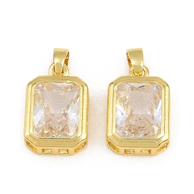 Brass Pave Clear Cubic Zirconia Charms CU-CBAA571-15G-1