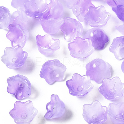 Transparent Two Tone Spray Painted Glass Beads GLAA-Q089-002B-004-1