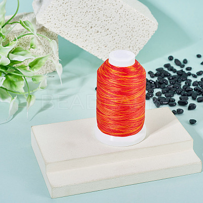 1 Roll Gradient Color Segment Dyed Round Waxed Polyester Cord YC-TADJ0001-03B-1