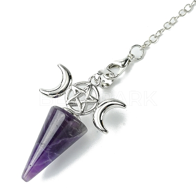 Natural Amethyst Cone Dowsing Pendulum Big Pendants G-C114-01P-17-1