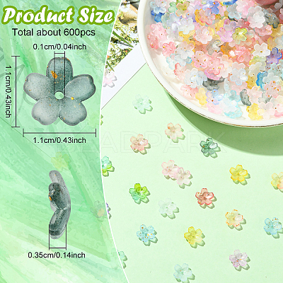 93G Frosted Acrylic Bead Caps FACR-YW0001-10I-1