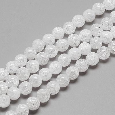 Natural Crackle Quartz Crystal Beads Strands G-R439-26-10mm-1