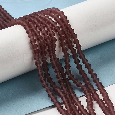 Imitate Austrian Crystal Frosted Glass Beads Strands GLAA-F029-TM4mm-B05-1