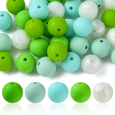 35Pcs Food Grade Eco-Friendly Silicone Focal Beads SIL-FS0001-22F-1