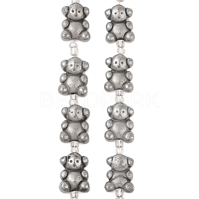 Electroplated Natural Pyrite Beads Strands G-Q187-02C-1