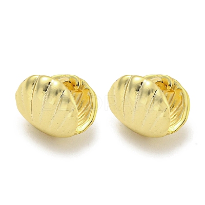 Shell Shape Brass Hoop Earrings EJEW-L211-011H-G-1