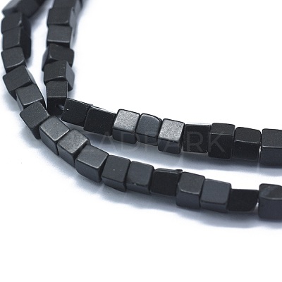 Natural Black Stone Beads Strands G-F631-C14-1
