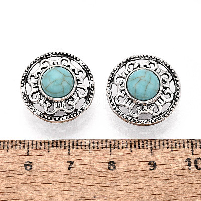 Zinc Metal Alloy & Natural Turquoise Buttons LS-BUTT-WH0057-001C-AS-1