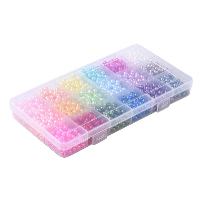 1350Pcs 18 Style Spray Painted ABS Plastic Imitation Pearl Beads OACR-YW0001-35A-1