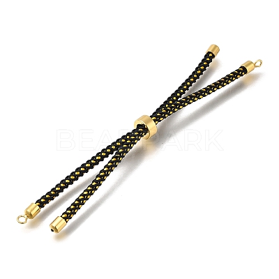 Braided Cotton Cord Slider Bracelet Making MAK-R001-01G-08-1