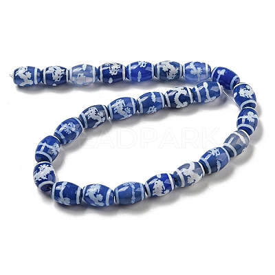 Blue Tibetan Style dZi Beads Strands TDZI-NH0001-C01-01-1