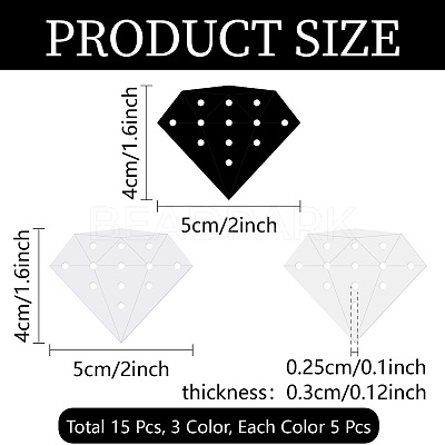 15Pcs 3 Colors Acrylic Earring Organizer Display Stands EDIS-WH20015-001-1