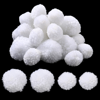 24Pcs 2 Styles Wool Soft Pompom Ball DIY-SC0031-39-1