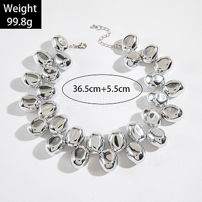 Alloy & CCB Plastic Beaded Necklaces FS-WG4655B-02-1