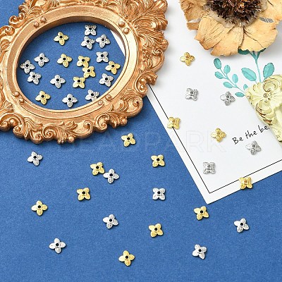 20Pcs Brass Bead Caps KK-YW0003-55G-1