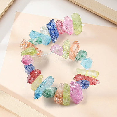 2 Strands Natural Dyed Quartz Pointed Stick Beads Strands G-PA0001-77-1