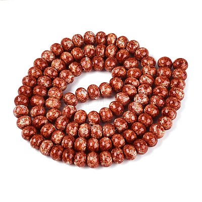 Opaque Baking Paint Glass Beads Strands GLAA-Q110-03A-12-1