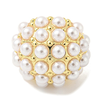 Rack Plating Brass Open Cuff Ring for Women RJEW-F157-01G-1