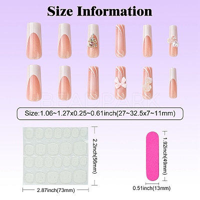 ABS Plastic Full Cover Press On False Nails DIY-CJC0006-13-1
