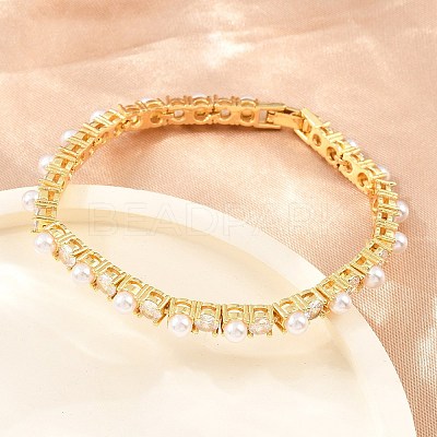 Brass Pave Clear Cubic Zirconia Tennis Bracelets for Women KK-CBA68DA-08G-1
