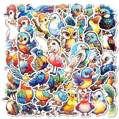 50Pcs Cartoon Birds Paper Sticker STIC-C012-06-1