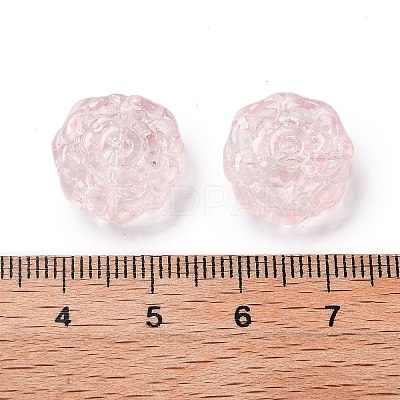 Spray Painted Transparent Glass Beads GLAA-D038-01K-1