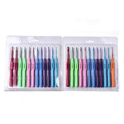 Plastic Handle Alloy Crochet Hooks Needles TOOL-R052-1