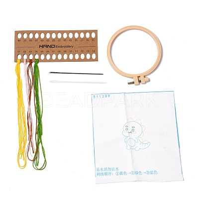 DIY Cartoon Animal Embroidery Sets DIY-G037-02D-1