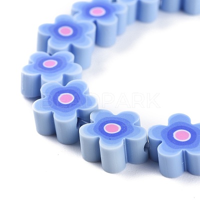 Handmade Flower Polymer Clay Beads Strands CLAY-M003-07-1