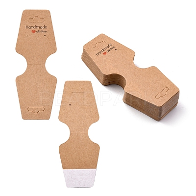 Fold Over Kraft Paper Adhesive Jewelry Display Cards for Necklace & Bracelet Display CDIS-YW0001-06-1