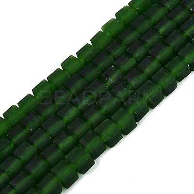 Transparent Frosted Glass Beads Strands GLAA-N072-01A-A10-1