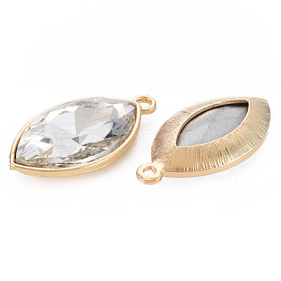 Golden Tone Faceted Glass Pendants PALLOY-N167-04-03LG-RS-1