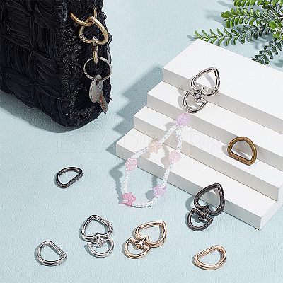 24Pcs 8 Styles Iron D Ring DIY-PH0028-85-1