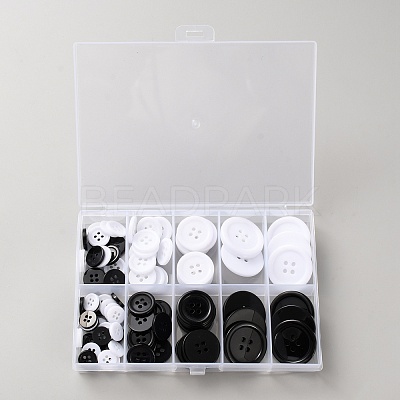 100Pcs 2-Hole Resin Buttons BUTT-WH20005-08A-1