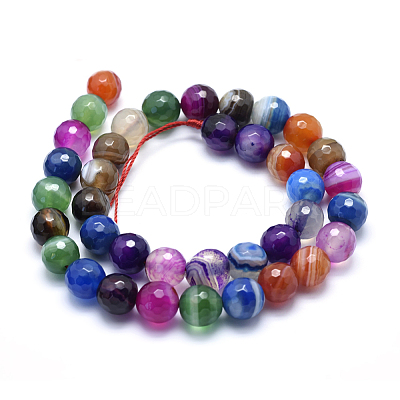Natural Striped Agate/Banded Agate Beads G-J371-06-12mm-1