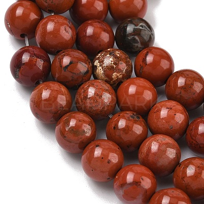 Natural Red Jasper Bead Strands G-K153-B19-8mm-1