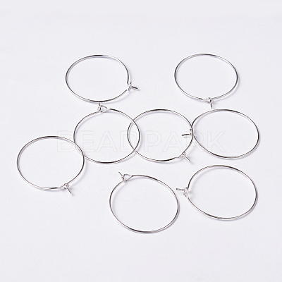 Silver Color Plated Brass Earring Hoops X-EC067-2S-1