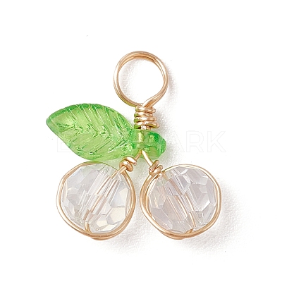 Cherry Glass Pendants PALLOY-JF03470-06-1