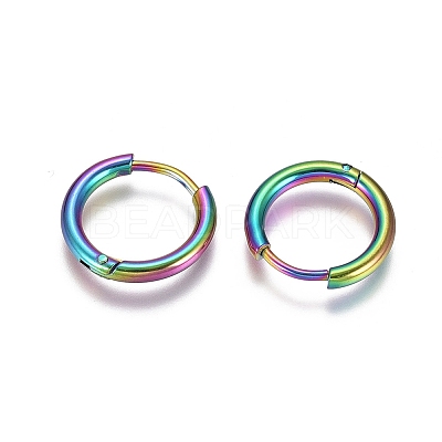 304 Stainless Steel Huggie Hoop Earrings EJEW-G272-02-10mm-M-1