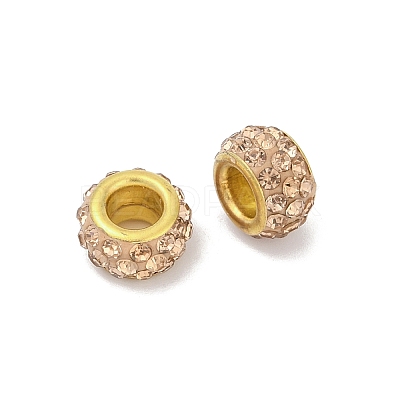 Alloy Rhinestone Clay Pave Beads ALRI-D300-04G-12-1