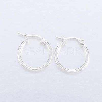 304 Stainless Steel Hoop Earrings EJEW-H327-01C-1