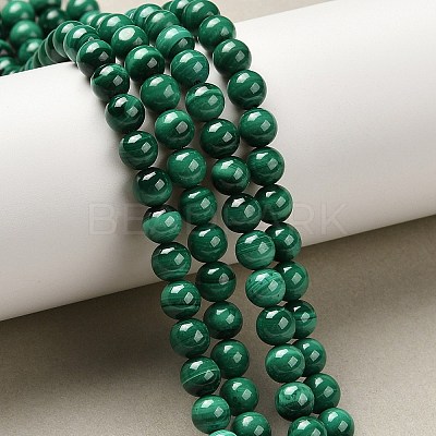 Natural Malachite Beads Strands G-A271-A01-6mm-1