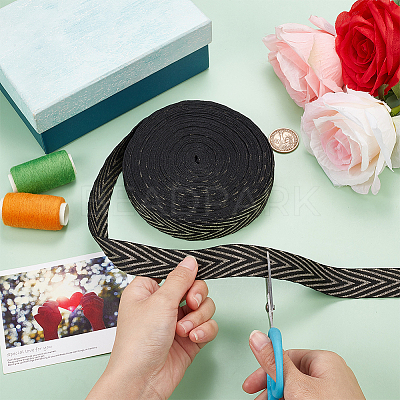 15M Polyester Metallic Herringbone Ribbon OCOR-BC0007-79-1