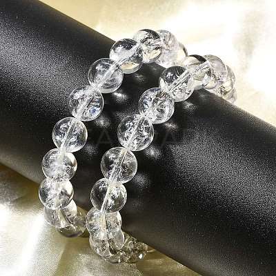 Natural Quartz Crystal Round Beads Stretch Bracelets for Women BJEW-L712-B03-10mm-1