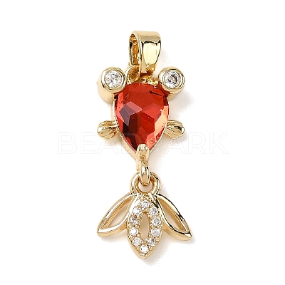 Brass Micro Pave Cubic Zirconia Pendants KK-K375-27G-1